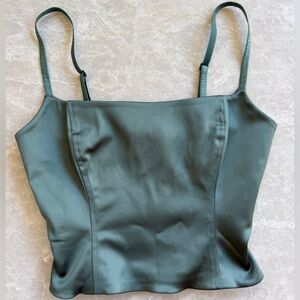 Aritzia Green Satin Top